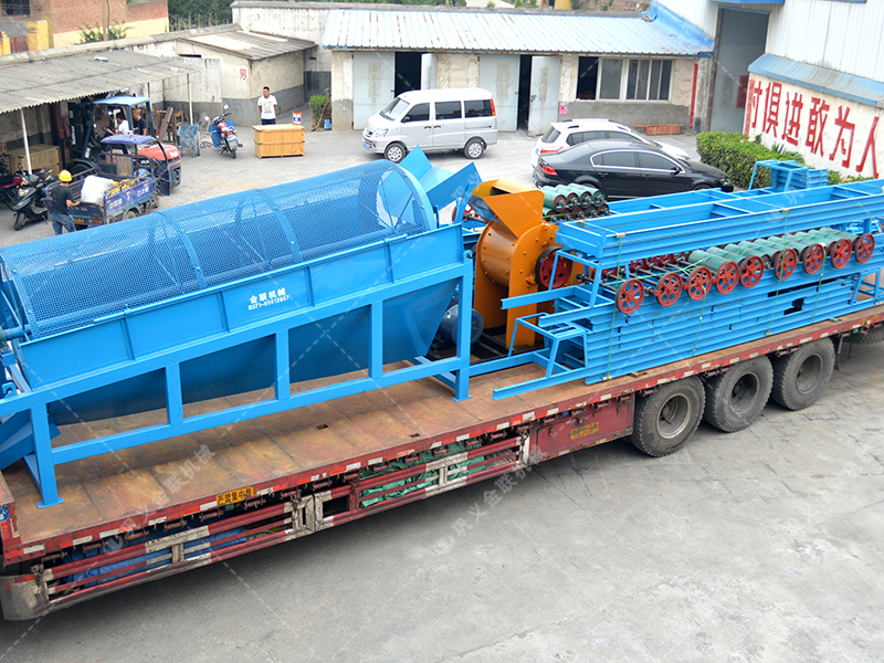 兩臺GTS1545無軸滾筒篩沙機發(fā)貨圖片_發(fā)往廣東佛山_篩分砂子